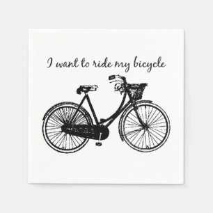 Serviette Jetable "Vous voulez faire du vélo" Citation motivationnel