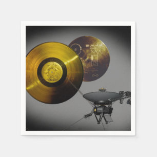 Serviette Jetable Voyager vaisseau spatial et record d'or