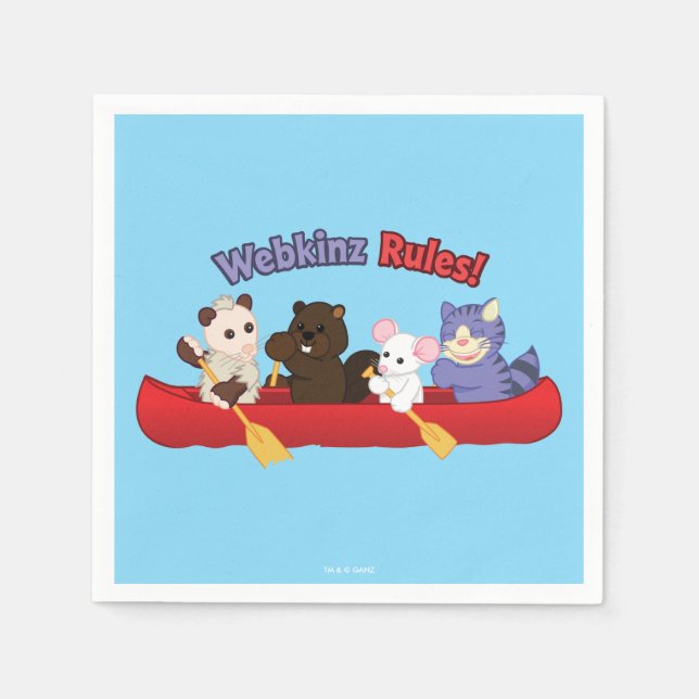 Serviette Jetable Webkinz | Webkinz Règles du voyage en canoë (Devant)