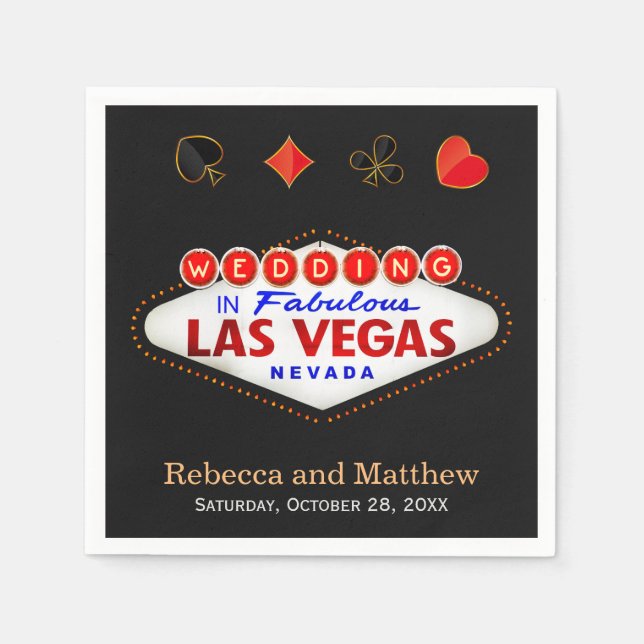 Serviette Jetable Wedding shower Las Vegas Wedding Party (Devant)