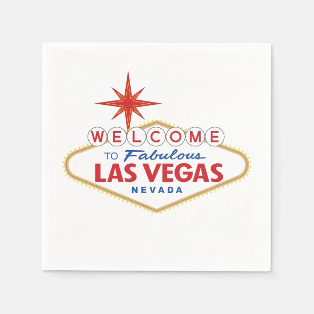 Serviette Jetable Welcome to Fabulous Las Vegas, Neigée (Devant)