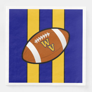 Serviette Jetable West Virginia Football Blue and Gold Pride