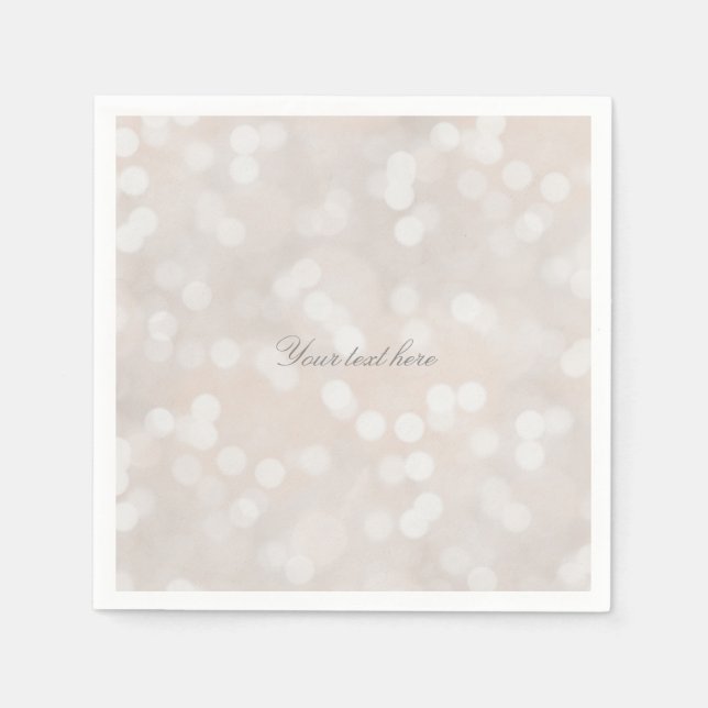 Serviette Jetable White Bokeh Modern Glamor Chic Custom Party (Devant)