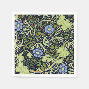 Serviette Jetable William Morris Fleur d'antiquité aux algues marine
