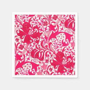 Serviette Jetable William Morris Iris et Lily, Fuchsia Pink