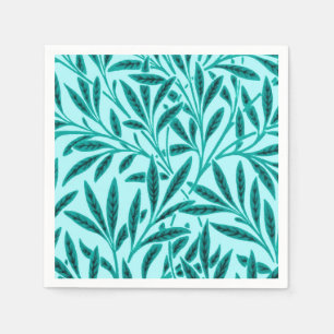 Serviette Jetable William Morris Willow Motif, Turquoise & Aqua