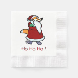 Serviette Jetable Wolf au Père Noël Drôle