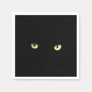 Serviette Jetable Yeux de chat noir Halloween