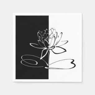 Serviette Jetable Yin Yang Black Lotus Blossom