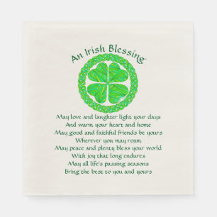 Serviette Jetable Z Irish Blessing Celtic Shamrock Party Medium