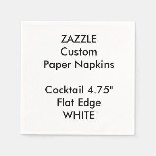 Serviette Jetable Zazzle Custom Small WHITE Cocktail Papier à cockta