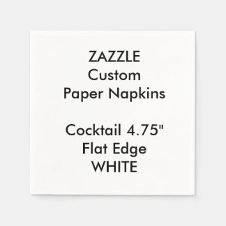 Serviette Jetable Zazzle Custom Small WHITE Cocktail Papier à cockta