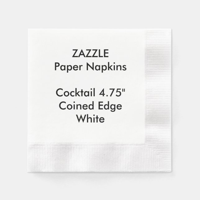 Serviette Jetable ZAZZLE Personnalisé BLANC Cocktail Coin Papier à C (Devant)