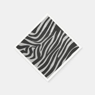 Serviette Jetable Zebra noir et gris clair