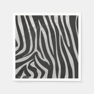 Serviette Jetable Zebra noir et gris clair