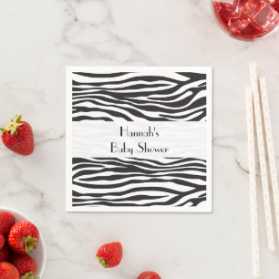 Serviette Jetable Zebra Print, Zebra Stripes, Baby shower