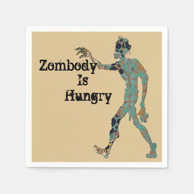 Serviette Jetable Zombie a faim (Devant)