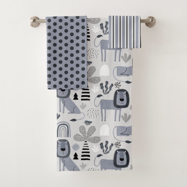 Serviette Lion Jungle King (En situation)