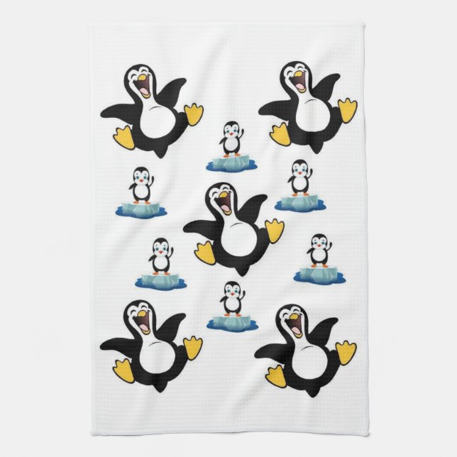 Serviette main de cuisine en pingouin (Vertical)