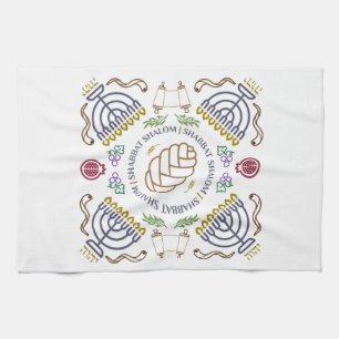 Serviette moderne Shabbat Shalom