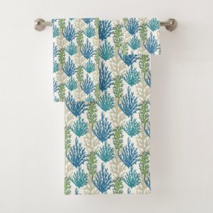 Serviette Motif Coral Seaweed