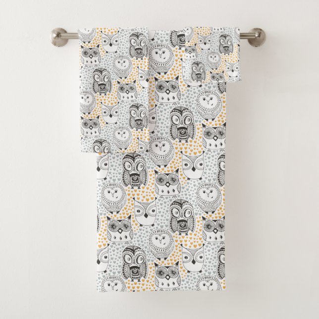 Serviette Motif de hibou (En situation)