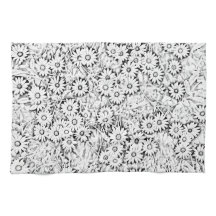 Serviette Motif marguerite noire et blanche