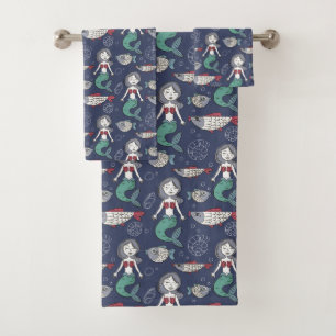 Serviette Motif mignonne Mermaid