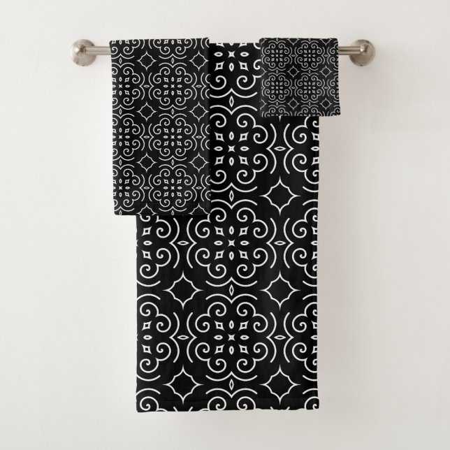 Serviette Motif noir et blanc (En situation)