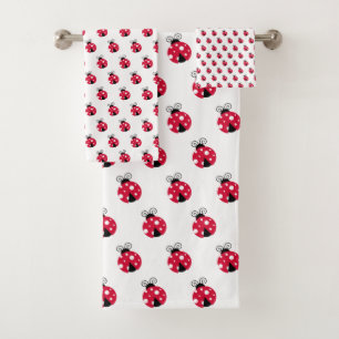 Serviette Motif Red Ladybug