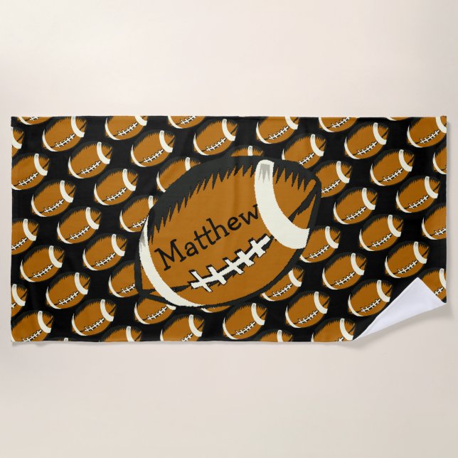 Serviette noire et Brown du football de sports de (Devant)
