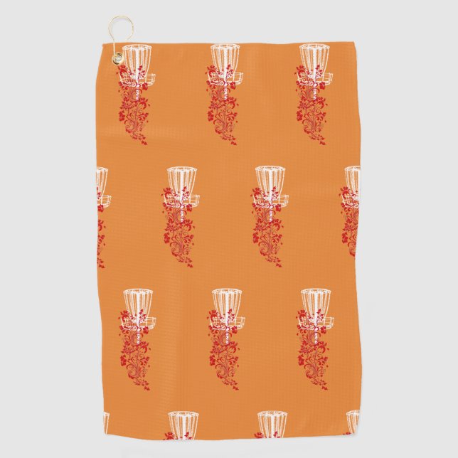 Serviette orange de golf de disque (Devant)