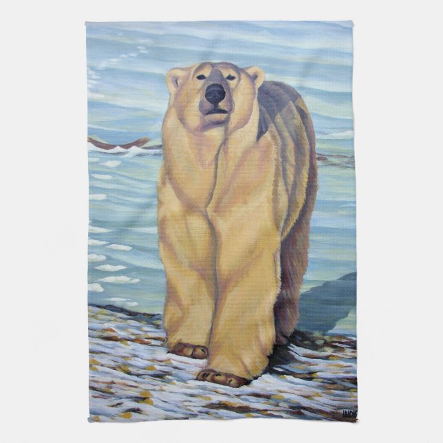 Serviette Ours Polaire Ours Polaire Art Tea Servie (Vertical)