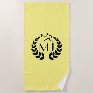 Serviette personnalisée de tennis de monogramme