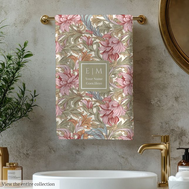 Serviette personnalisée Morris inspirée Pimpernel (Personalized Pimpernel Morris Inspired Towel)