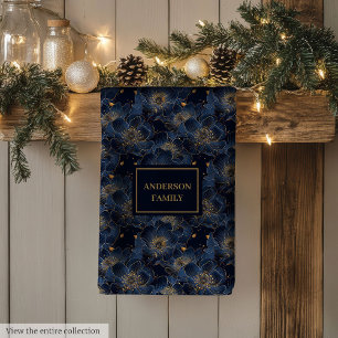 Serviette personnalisée Navy Gold Lux Fleurs Cuisi