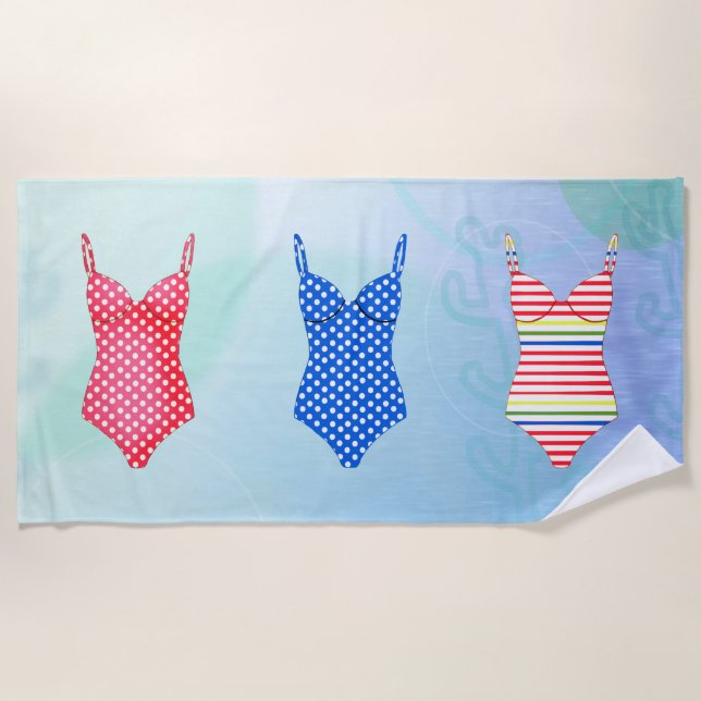 Serviette plage en maillot de bain (Devant)