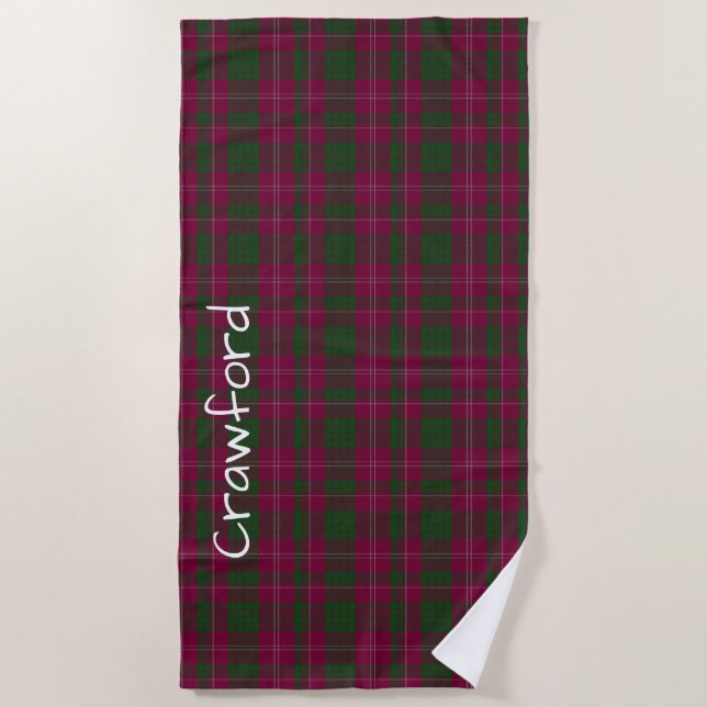Serviette Plaid De Plage Crawford Tartan (Devant)