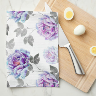 Serviette Plat d'Aquarelle Florale Violet