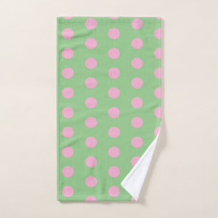 Serviette Pointe Polka (Vert Sage & Rose Pastel)