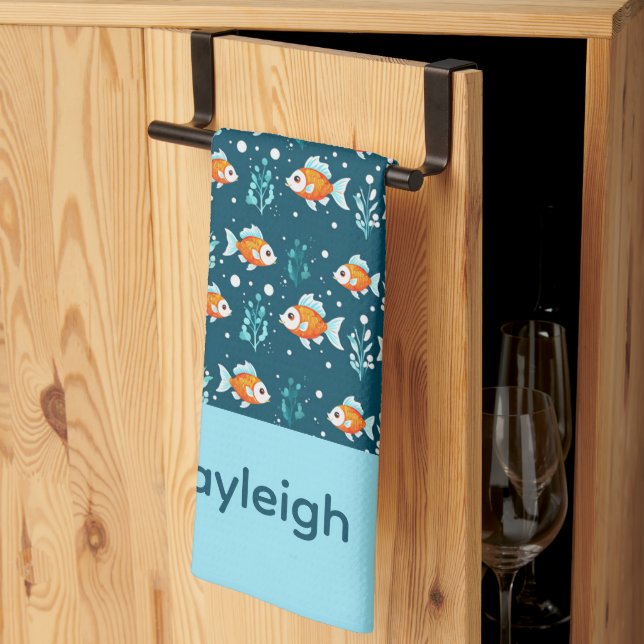 Serviette Poisson Rouge Mignon (Pliage en tiers)