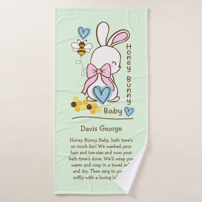 Serviette pour bébé lapin de miel - Serviette de b (Serviette de bain)