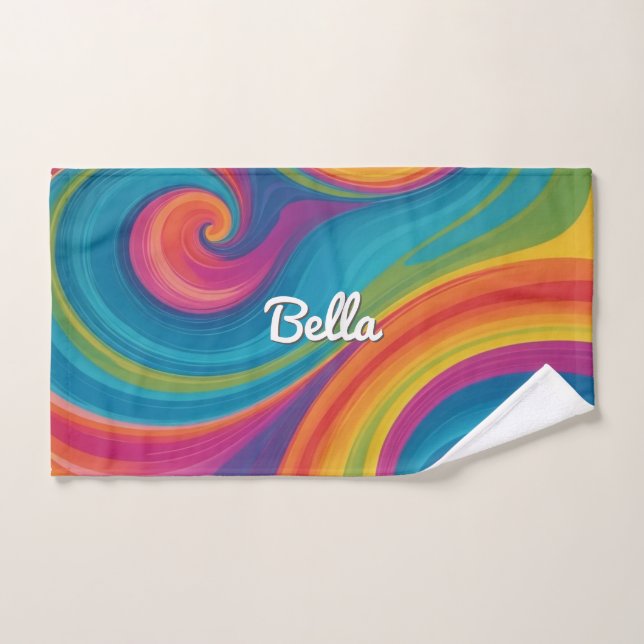 Serviette pour chien personnalisée avec motif tour (Serviette à main)