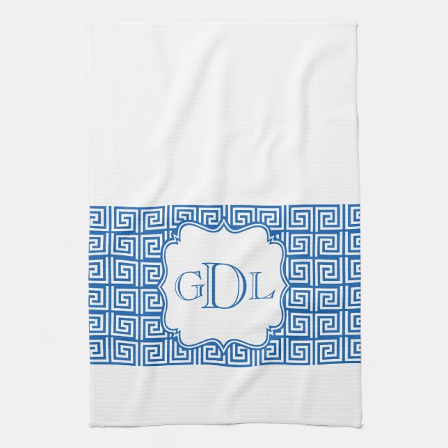 Serviette principale grecque bleue et blanche de (Vertical)