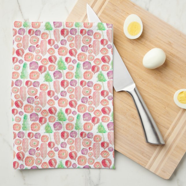 Serviette Radish Kitchen Tea (Quart Plié)