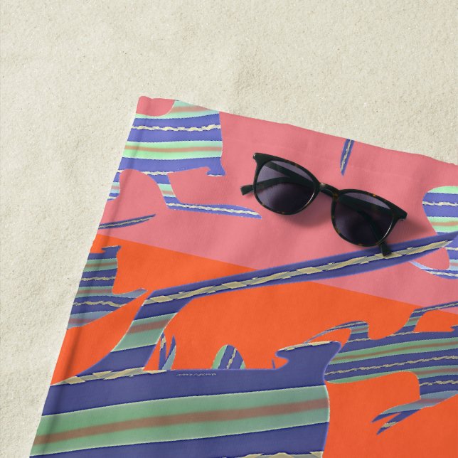 Serviette Rainbow Blue Kangaroo Beach (En situation)