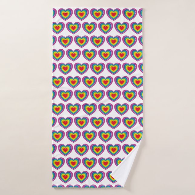 Serviette Rainbow Heart (Serviette de bain)