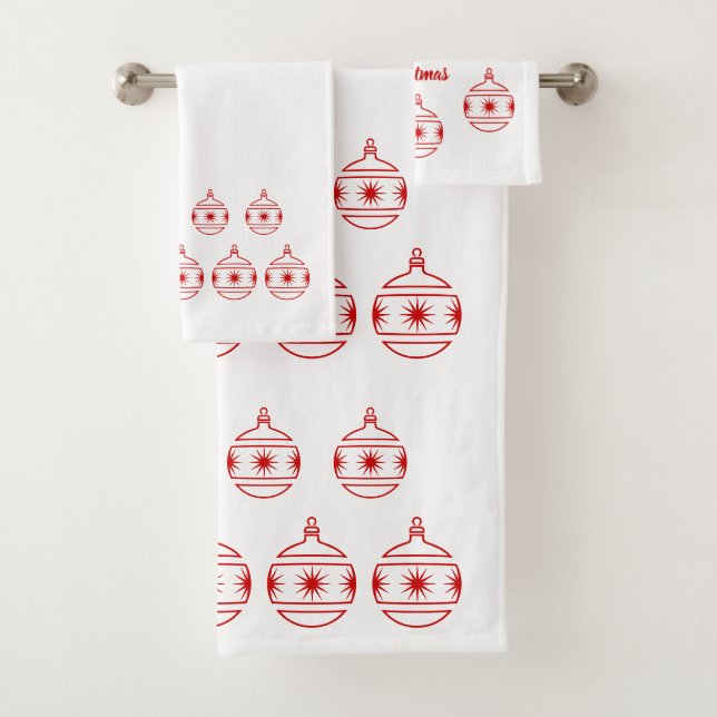 Serviette réglée - globes rouges de Noël (En situation)