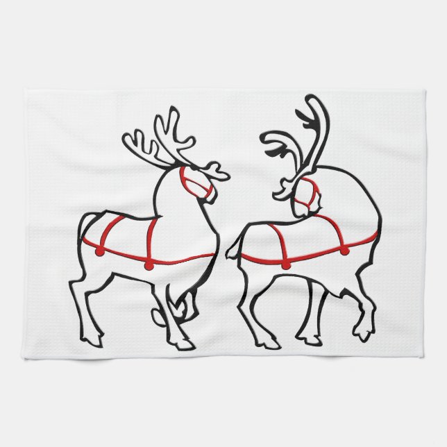 Serviette Reindeer de Noël sur mesure Serviettes d (Horizontal)
