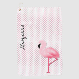 Serviette rose de golf de Flamant rose